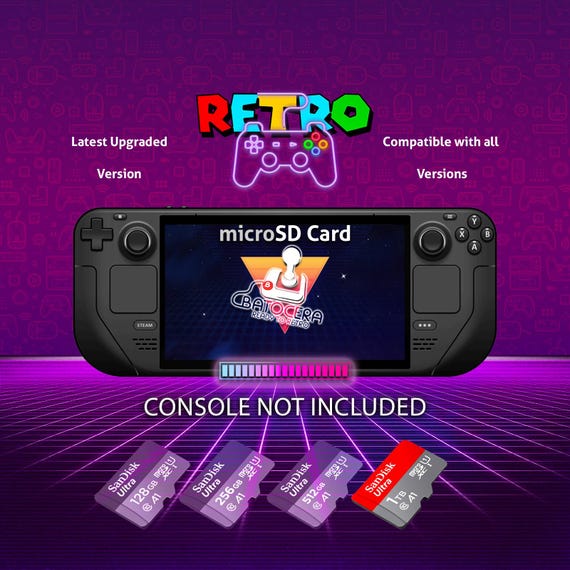 Steam Deck Batocera 1TB LCD & OLED Model SD Card 256GB 512GB - Etsy