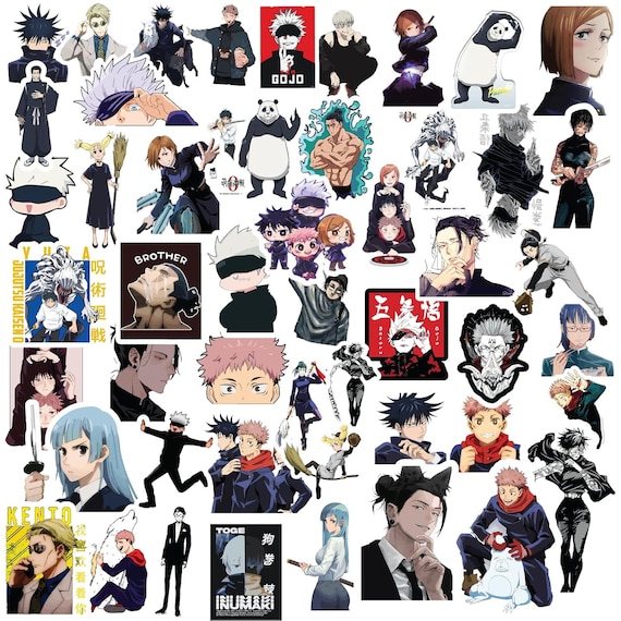 呪術アニメステッカー50枚 - ノートパソコン、日記、自転車、ギター