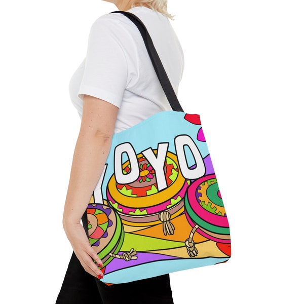 YOYO tote bag, YOYO fabric bag, shopping fabric bag, yoyo teacher tote bag, salvigames tote bag, yoyo book bag, El Salvador
