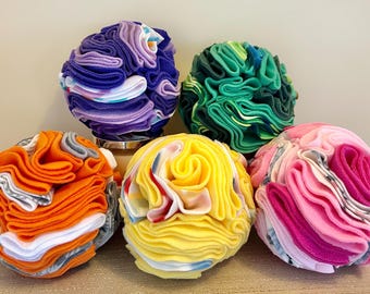 Set of 12 Medium Snuffle Balls, Color Customized Enrichment Toys, Puzzle Feeders, Bulk Breeder Puppy Present, Party Favors
