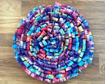 Tie-Dye Non Slip Snuffle Mat for dogs, cats and bunnies ~ large size ~ machine washable ~ puzzle feeder