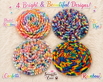 Colorful Snuffle Mat for dogs, cats and bunnies ~ treat and kibble puzzle ~ great for slow feeding