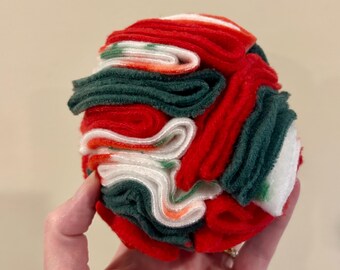 Christmas Snuffle Ball * Small and Medium Size * Holiday Gift * Enrichment for pets * Stocking Stuffers * Treat Dispenser * Santa Paws Gift