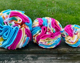 Zebra Print Rainbow Snuffle Ball: Enrichment Toy for Cats, Dogs, Bunnies, 3 Sizes
