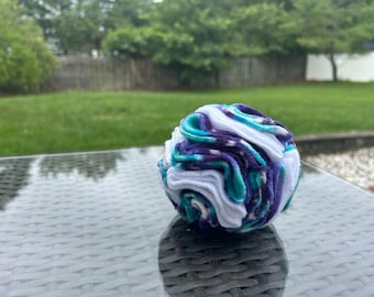 Tie Dye Fleece Snuffle Ball, Puppy or Guinea Pig Enrichment Toy, Small Size