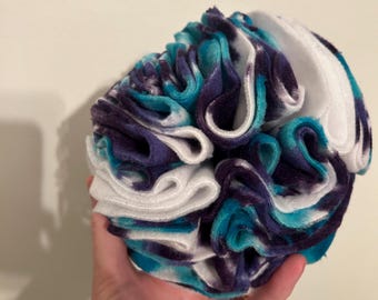 Tie Dye Fleece Snuffle Ball, Dog Enrichment Toy, Bunny Treat Puzzle (5" Diameter)