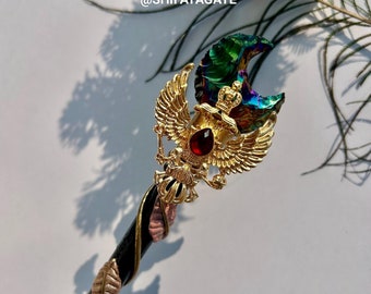 Handcrafted Titanium Aura Quartz Wand: Healing Crystal Magic