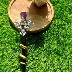 Handmade Amethyst Crystal Wand: Mystical Altar Tool
