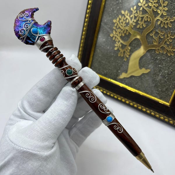 Aura Moon Ball Pen – Handmade Crystal Writing Pen