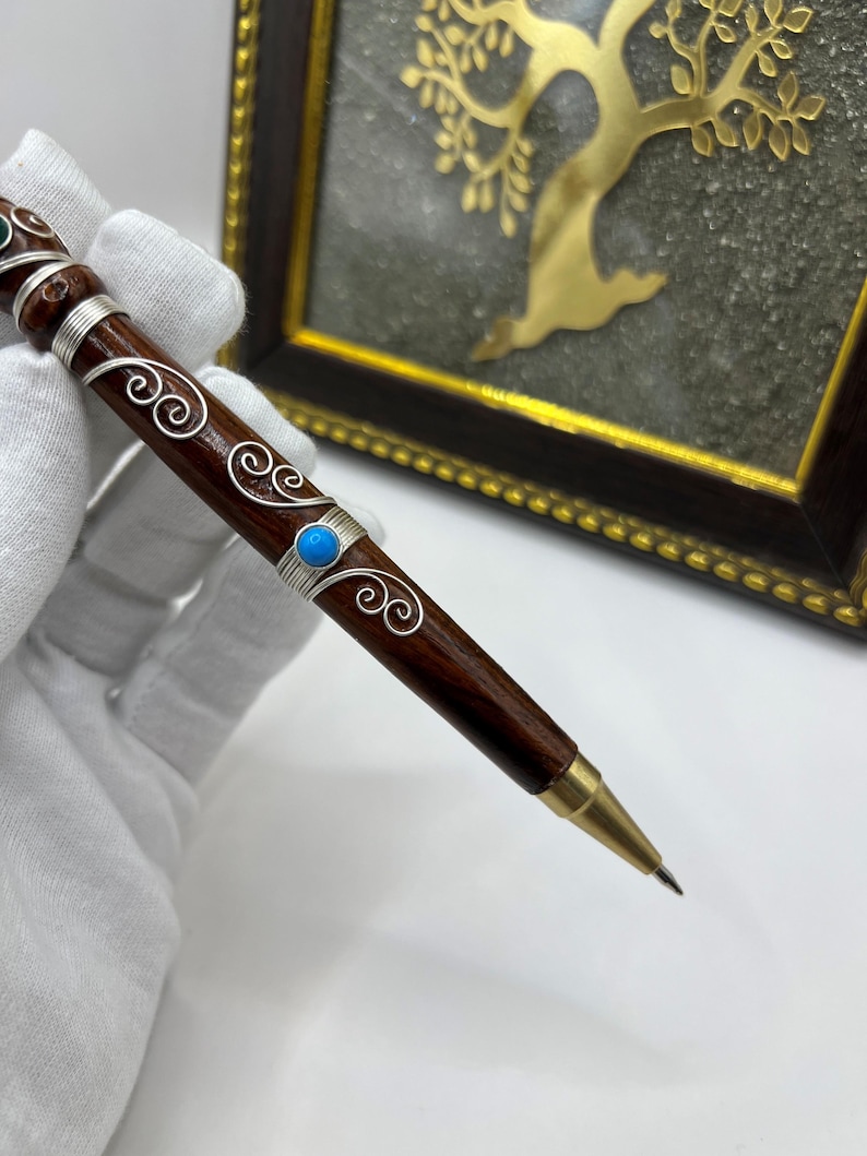 Aura Moon Ball Pen – Handmade Crystal Writing Pen image 5