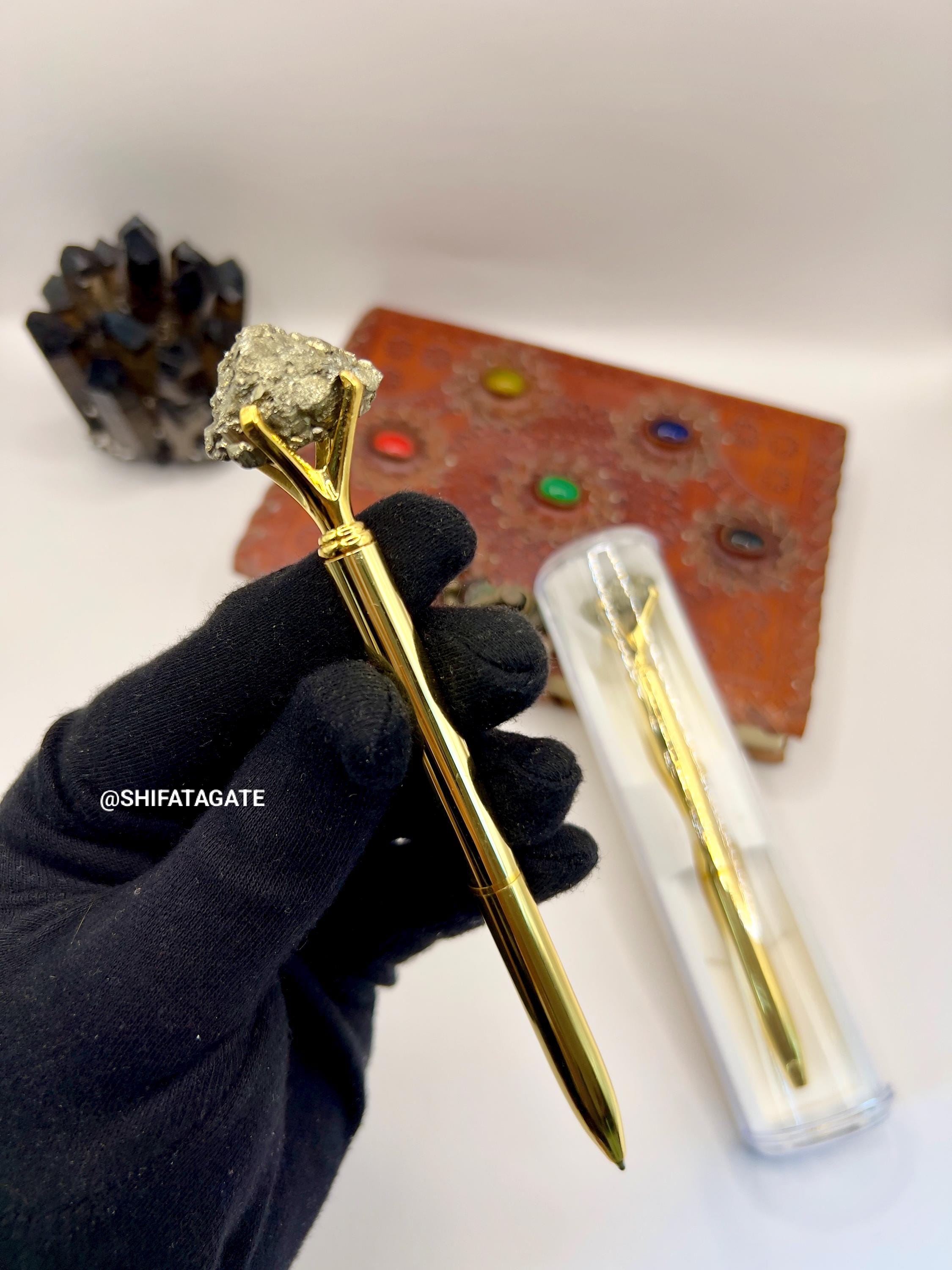Pyritre Pen Pyrite Crystal Pen: Wealth & Abundance Manifestation Tool - Etsy