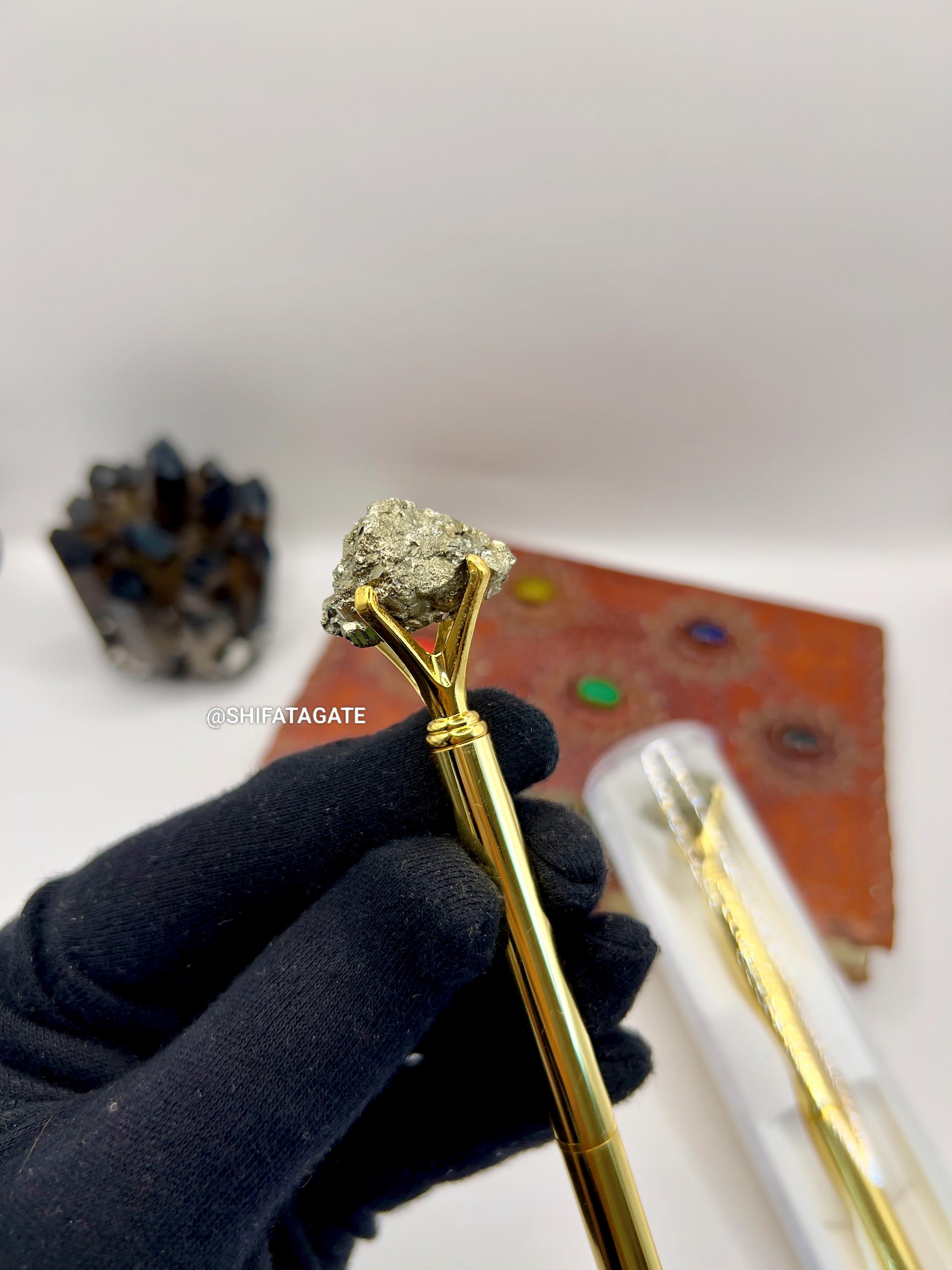 Pyritre Pen Pyrite Crystal Pen: Wealth & Abundance Manifestation Tool - Etsy