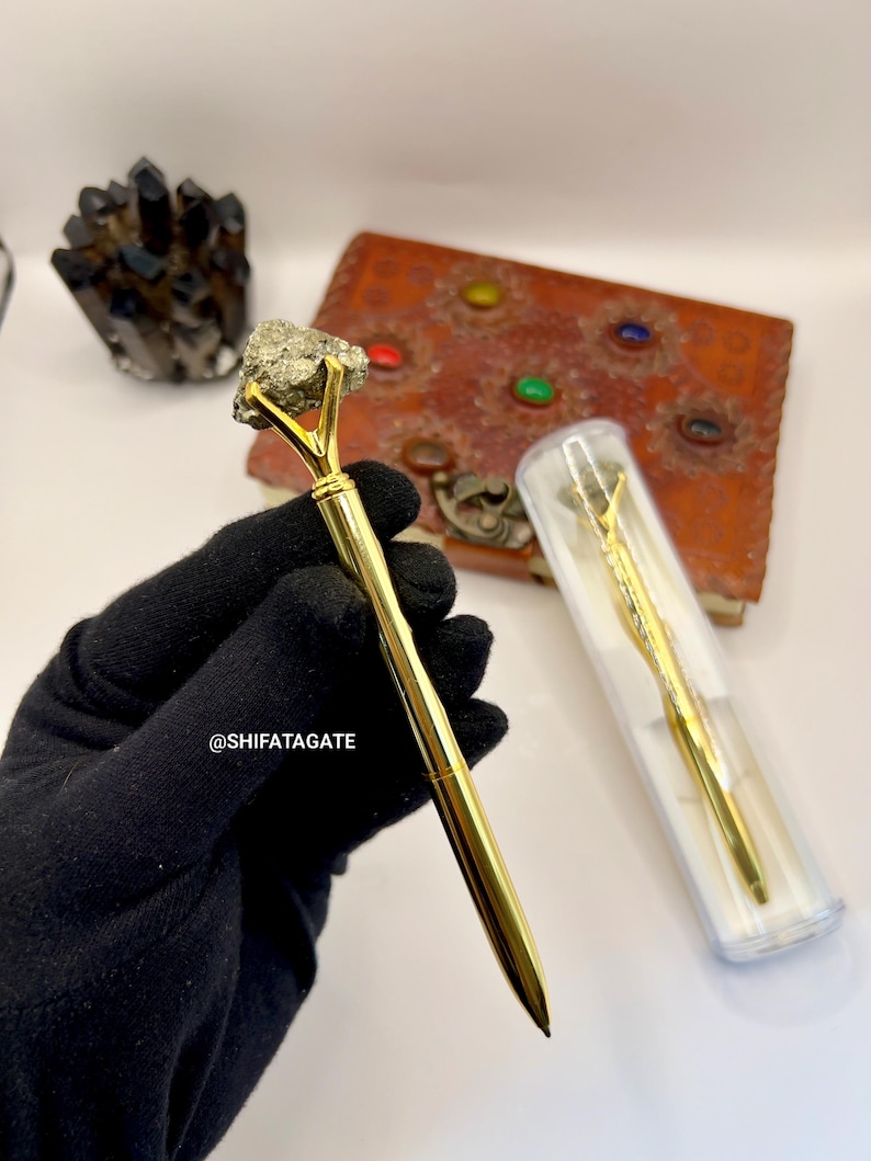 Pyritre Pen Pyrite Crystal Pen: Wealth & Abundance Manifestation Tool - Etsy