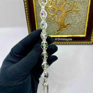 Handmade Clear Quartz Chakra Wand, Sphere Point Crystal Healing Tool image 6