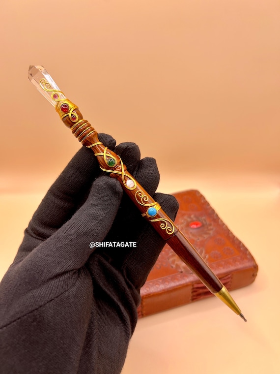 Clear Quartz Crystal Point Pen: Handmade Spiritual Writing Tool
