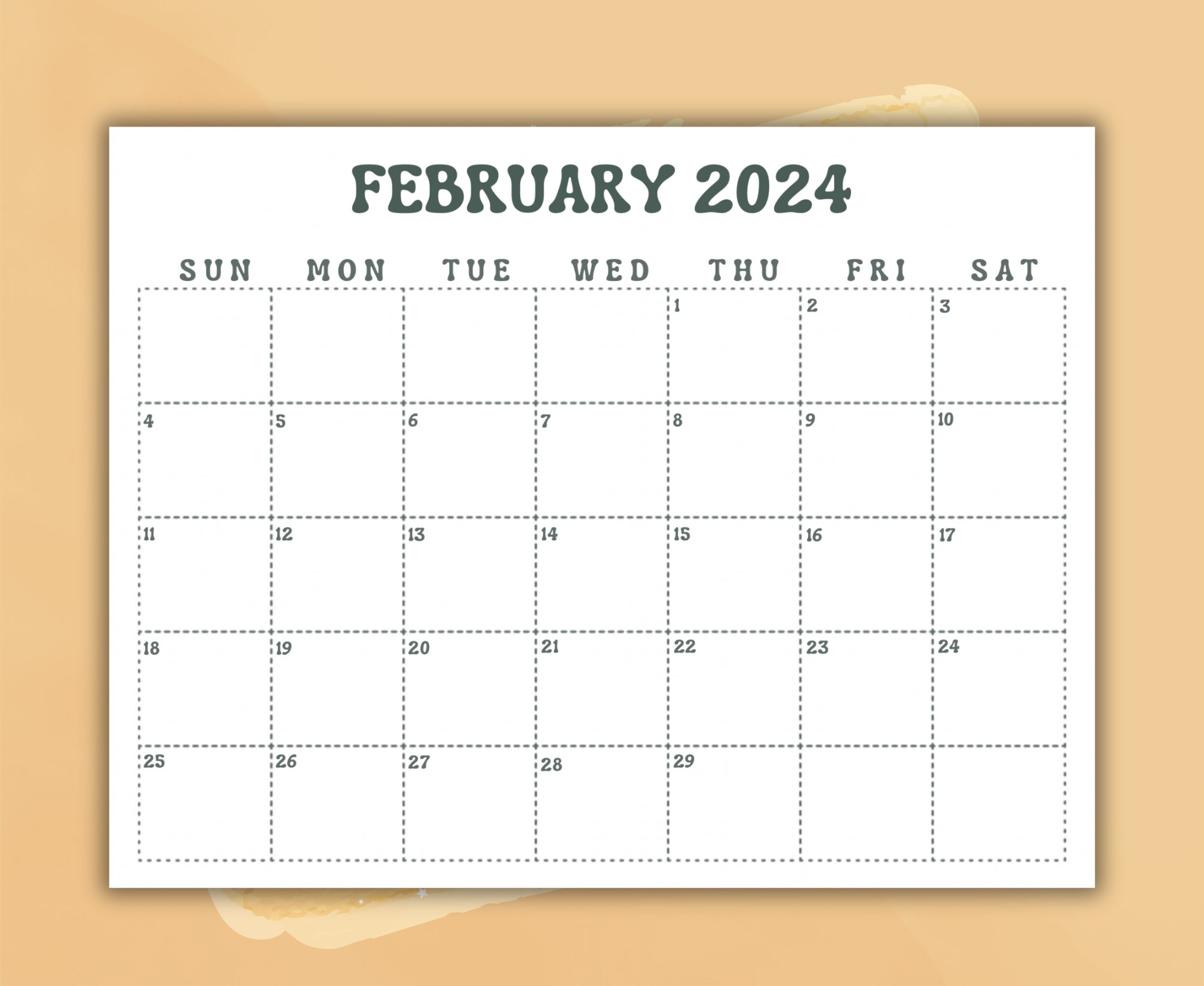 Minimalist Printable 2024 Calendar 2024 Planner Monthly Etsy