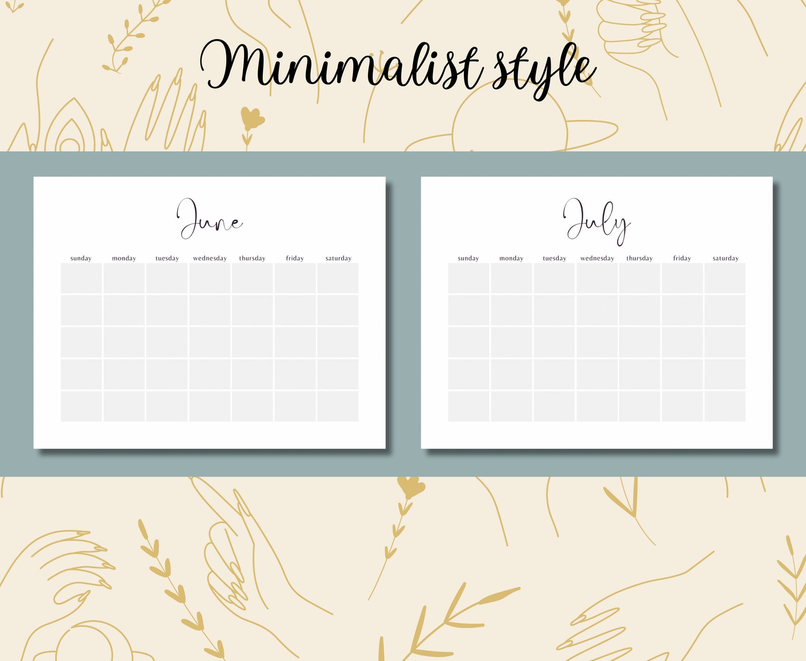 Minimalist Printable 2024 Calendar 2024 Planner Monthly - Etsy