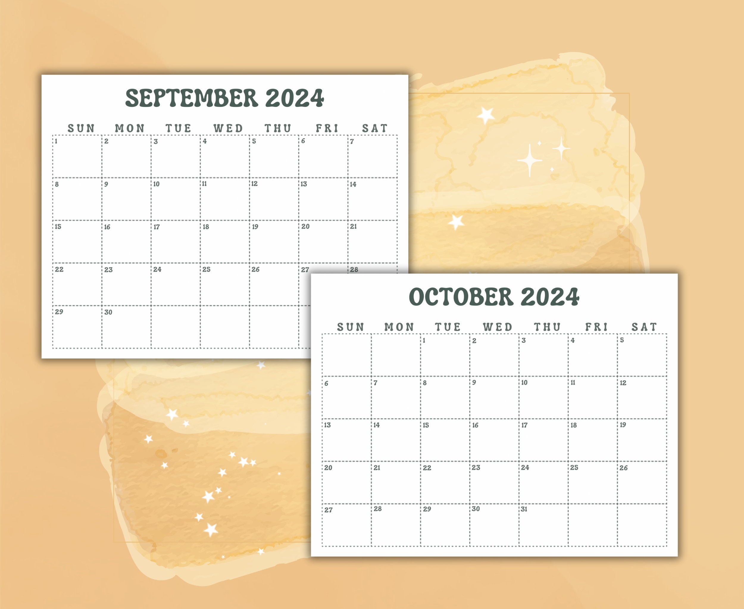Minimalist Printable 2024 Calendar 2024 Planner Monthly Etsy
