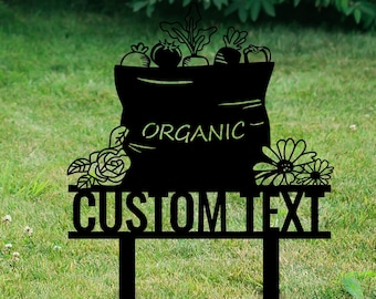 Custom Gardener Metal Stake Sign, Flower Vegetables Garden Decor, Personalized Farmer Name Sign, Gift for Her, Yard Sign, Organic Fruit Farm