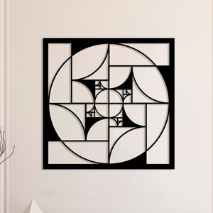 Golden Ratio Metal Wall Art, Fibonacci Spiral Wall Decor, Unique Modern Wall Art, Minimalist Wall Decor, Geometric Metal Decor, Home Gift