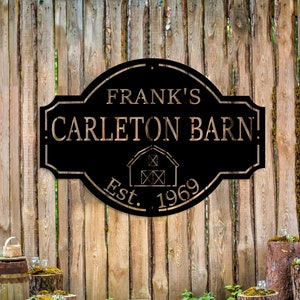 Metal Farm Sign with Family Name, Custom Established Date, Personalized Barn Sign, Farmhouse Decor, Large Farm Decor, Outside Sign, Entrance