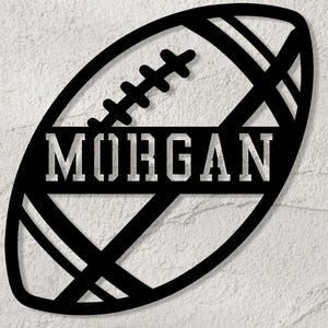 Personalized USA Football Metal Wall Sign, Football Name Sign, Large American Football Decor, Sports Name Gift, US Football Players Gift,