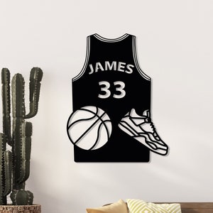 Benutzerdefinierte Basketball Metallschild, Basketball-Fangeschenk, personalisiertes Metall Spor Zeichen, benutzerdefiniertes Metall Jersey, NBA Metallkunst, Sportgeschenk, Teamschild