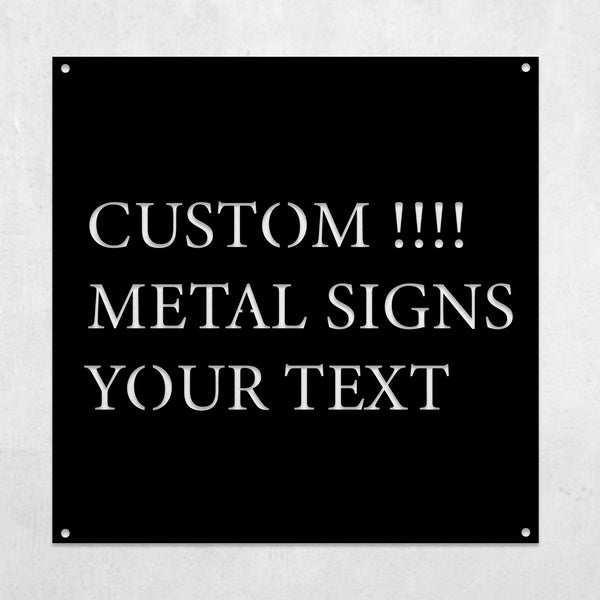 Signe en métal personnalisé, personnalisé votre texte, signe de mots personnalisés, cadeaux personnalisés pour la maison, Art de plaque en acier entièrement personnalisable, signe de devis personnalisé