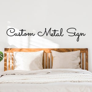 Palavras de metal personalizadas, sua placa de texto, placa de palavras cursivas, script de nome personalizado, decoração de casamento personalizada, placa interna externa, presente de palavra de metal