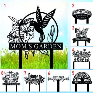 Estaca de jardín de metal personalizada, marcador de jardín, estaca de jardín de metal, regalo personalizado, letrero con el nombre del jardinero, letrero de jardín para mamá, decoración de exterior para el jardín