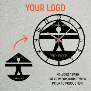 Custom Metal Wall Clock with Your Logo, Customized Clock Design for Wall, Your Text Here Clock, Home & Office Clock Art, Large Silent Clock