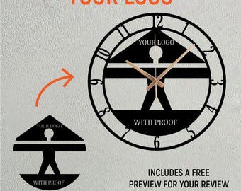 Custom Metal Wall Clock with Your Logo, Customized Clock Design for Wall, Your Text Here Clock, Home & Office Clock Art, Large Silent Clock