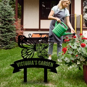 Custom Metal Garden Stake, Garden Marker, Every Garden Metal Stake, Personalized Gift, Gardener Name Sign, Mom Garden Sign, Outdoor Yard Art Design 3