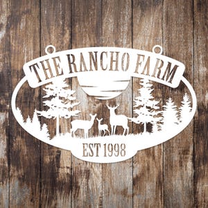 Personalized Farm Entrance Metal Sign, Deer Forest Ranch Sign,large ...