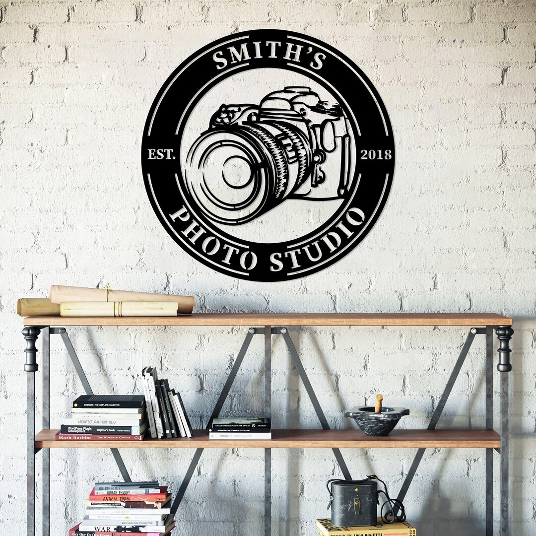 Custom Metal Photo Studio Wall Sign, Personalized Photography Decor ...