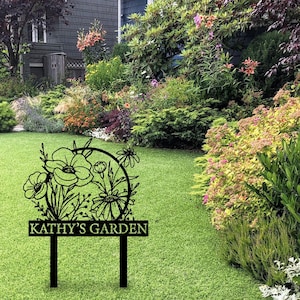 Custom Metal Garden Stake, Garden Marker, Every Garden Metal Stake, Personalized Gift, Gardener Name Sign, Mom Garden Sign, Outdoor Yard Art Design 8