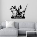 Custom Deer Hunter Metal Sign, Personalized Bow and Hunting Rifle Sign, Deer Hunting Wall Hanging, Hunter Gift, Cabin Sign, Fathers Day Gift