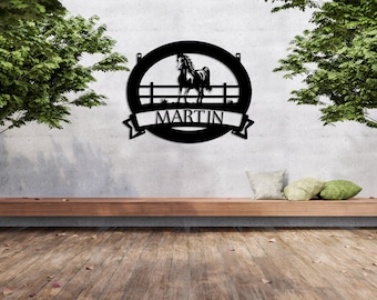 Custom Horse Metal Wall Sign, Personalized Ranch Sign, Entrance Sign, Farm Name Sign, Gate Sign, Large Outdoor Decor, Horse Decor, Home Gift