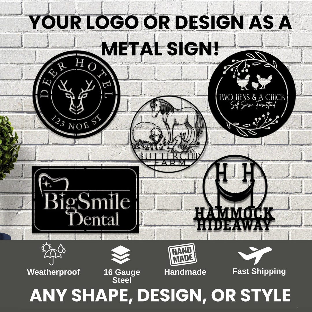 Custom Metal Sign, Your Custom Text Here Sign, Your Logo Here Decor ...
