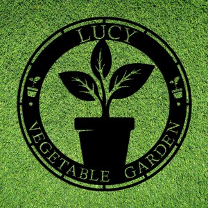 Custom Metal Garden Name Sign, Personalized Garden Sign, Garden Wall Hanging For Decoration, Potted Plant Art, Garden Yard Art, Home Gift image 5