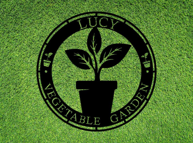 Custom Metal Garden Name Sign, Personalized Garden Sign, Garden Wall Hanging For Decoration, Potted Plant Art, Garden Yard Art, Home Gift image 5