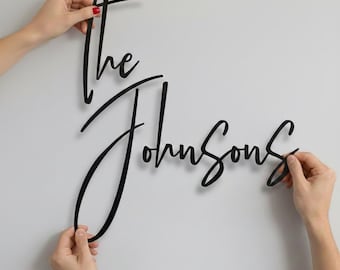 Custom Metal Words, Your Custom Text, Custom Name Script Metal Sign,Family Name Sign, Laser Cut Names