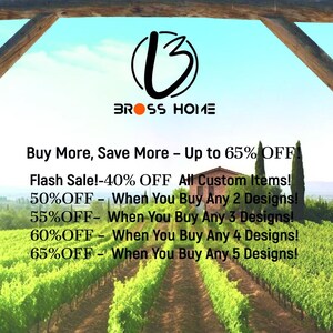 a vineyard with a sign advertising a sale, offering discounts on various items.