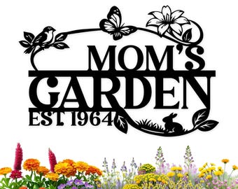 Metal Custom Name Garden Wall Sign For Mom, Mothers Day Gift, Personalized Garden Art, Gardener Gift, Gift For Her