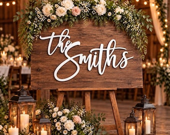Personalized Family Last Name Sign, Custom Metal Wedding Backdrop, Home Decor, Gift For Couples, Housewarming Gift, Christmas Gift