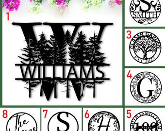 Custom Metal Monogram Decor, Personalized Family Name Monogram Sign, Monogram Letter Sign, Wedding Gifts, Last Name Sign, Front Door Hanger