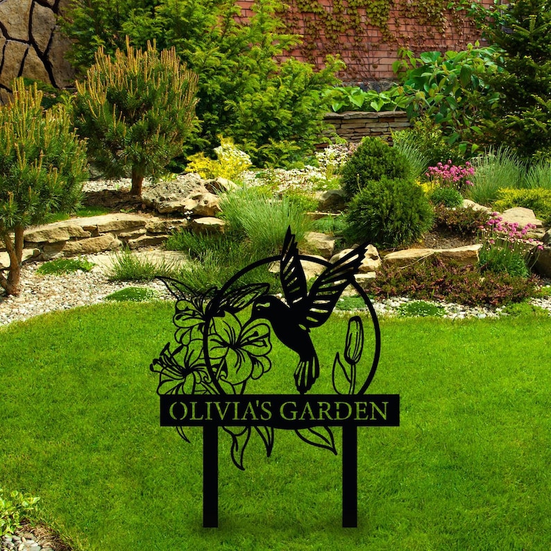 Custom Metal Garden Stake, Garden Marker, Every Garden Metal Stake, Personalized Gift, Gardener Name Sign, Mom Garden Sign, Outdoor Yard Art Design 1