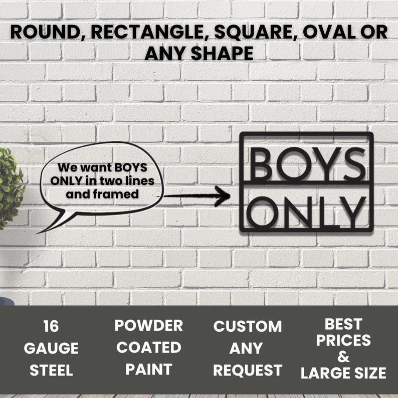 Metalen bord op maat, bord met aangepaste tekst hier, decor van je logo hier, bord gepersonaliseerd logo, metalen bord op maat ontwerp, aangepaste relatiegeschenk afbeelding 3