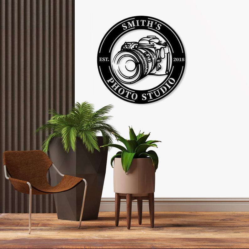 Custom Studio Sign Custom Metal Photo Studio Wall Sign, Personalized Photography Decor ...