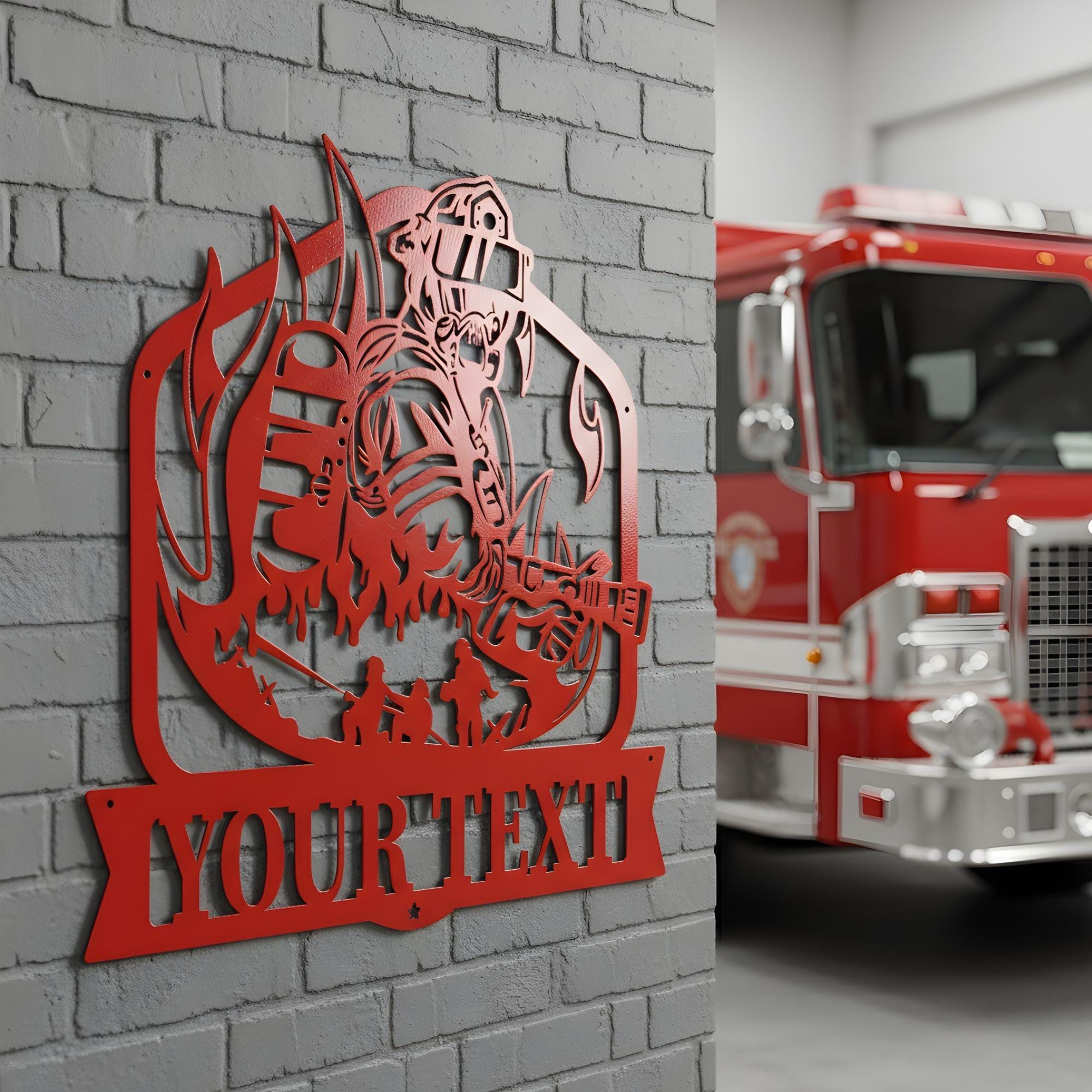 Custom Fireman Metal Sign, Personalized Firefighter Name Sign, Fire ...
